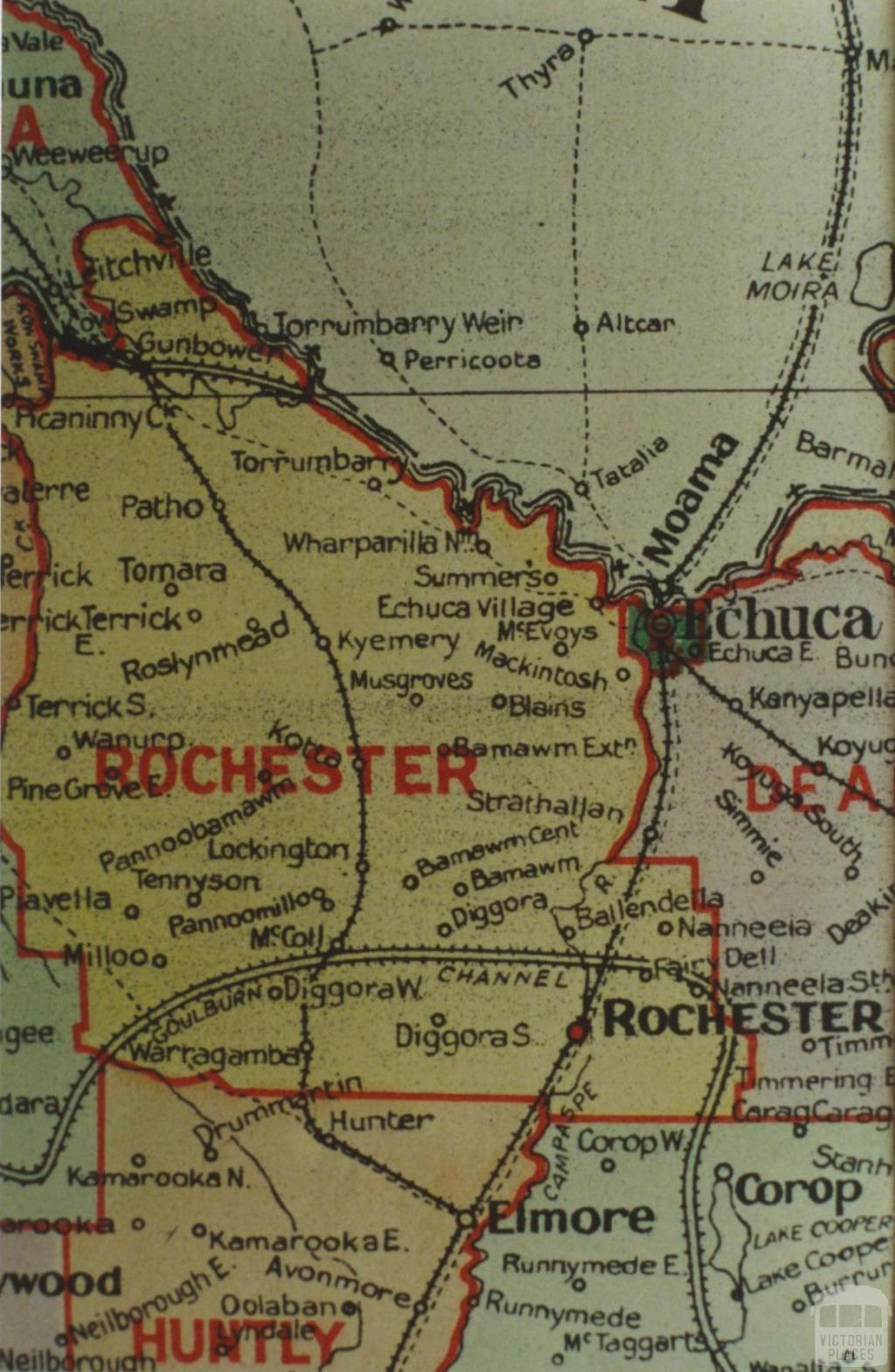 Rochester shire map, 1924