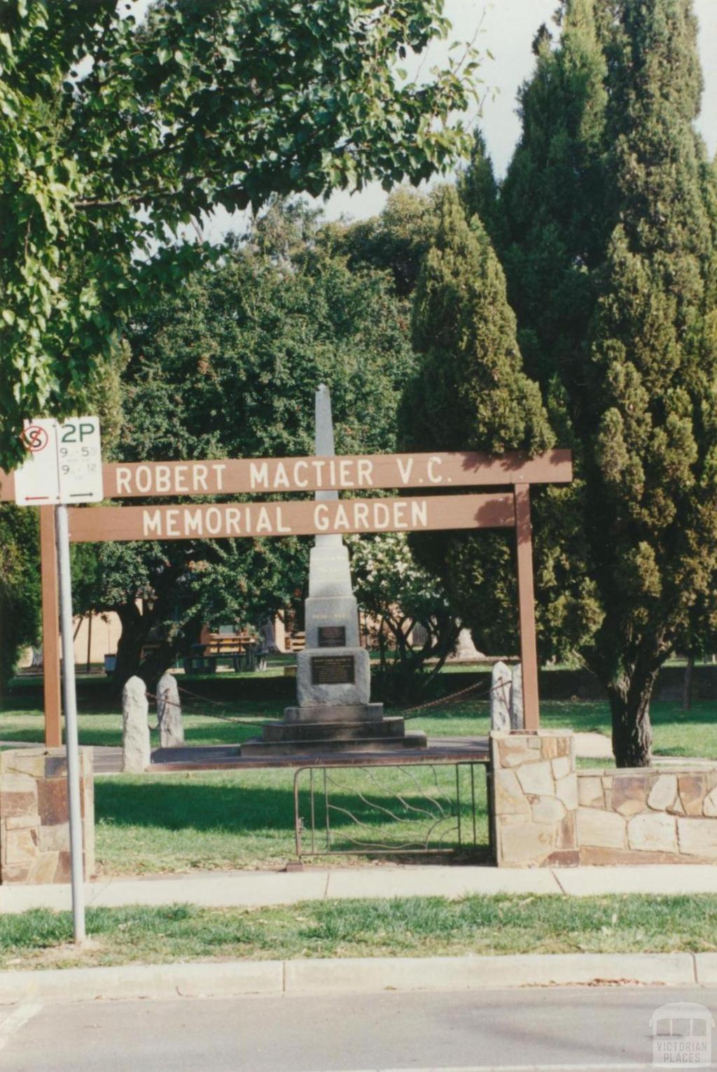 Robert Mactier VC Memorial Garden, 2002