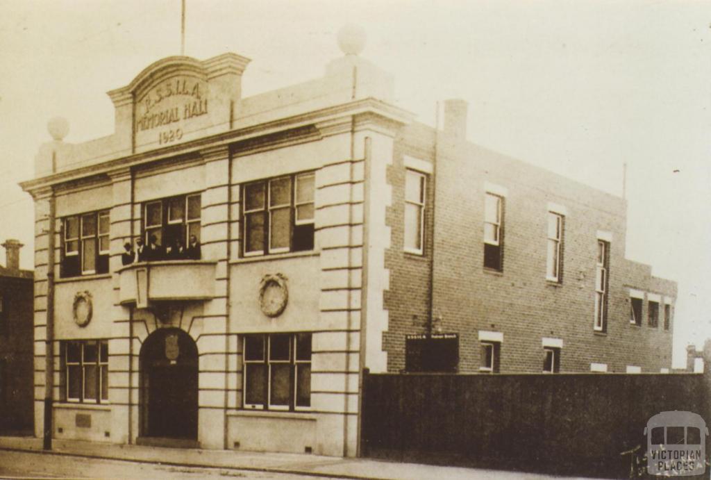 Opening RSSAILA hall, High Street, Prahran, 1922