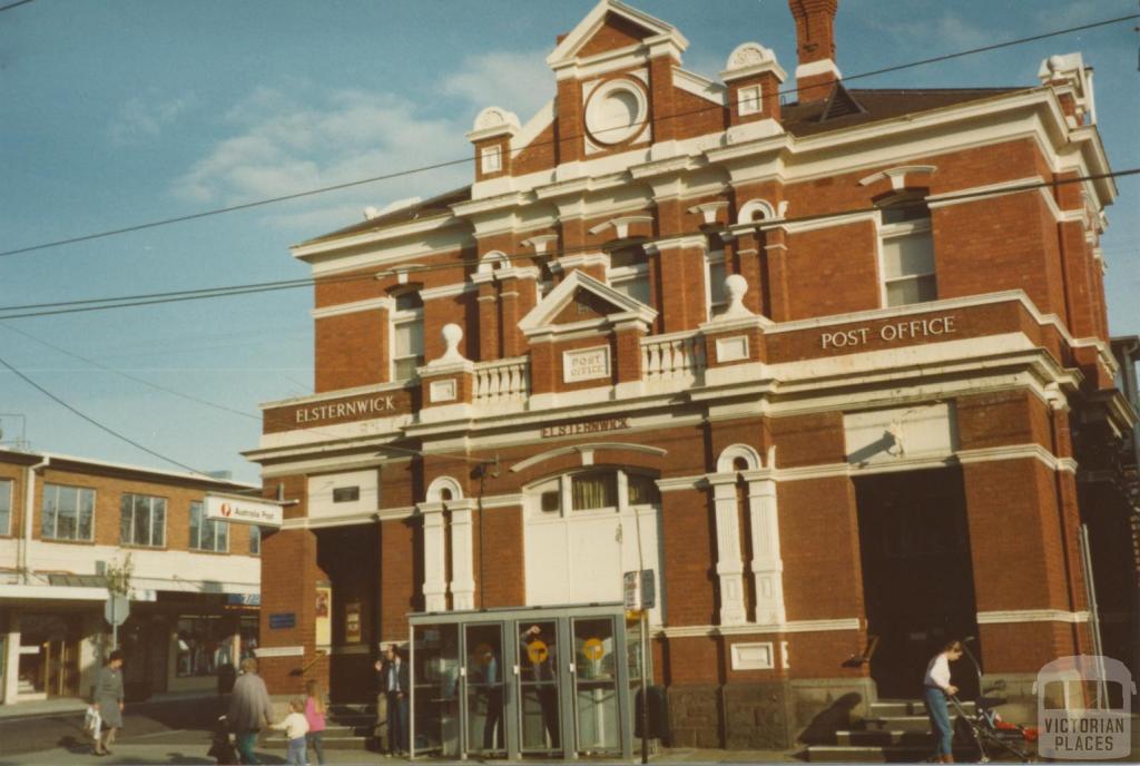 Former Post Office (1891), next to railway station, Elsternwick, 1980