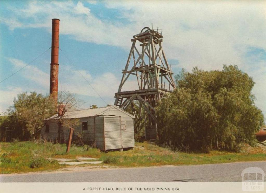 A poppet head, relic of the gold mining era, Eaglehawk