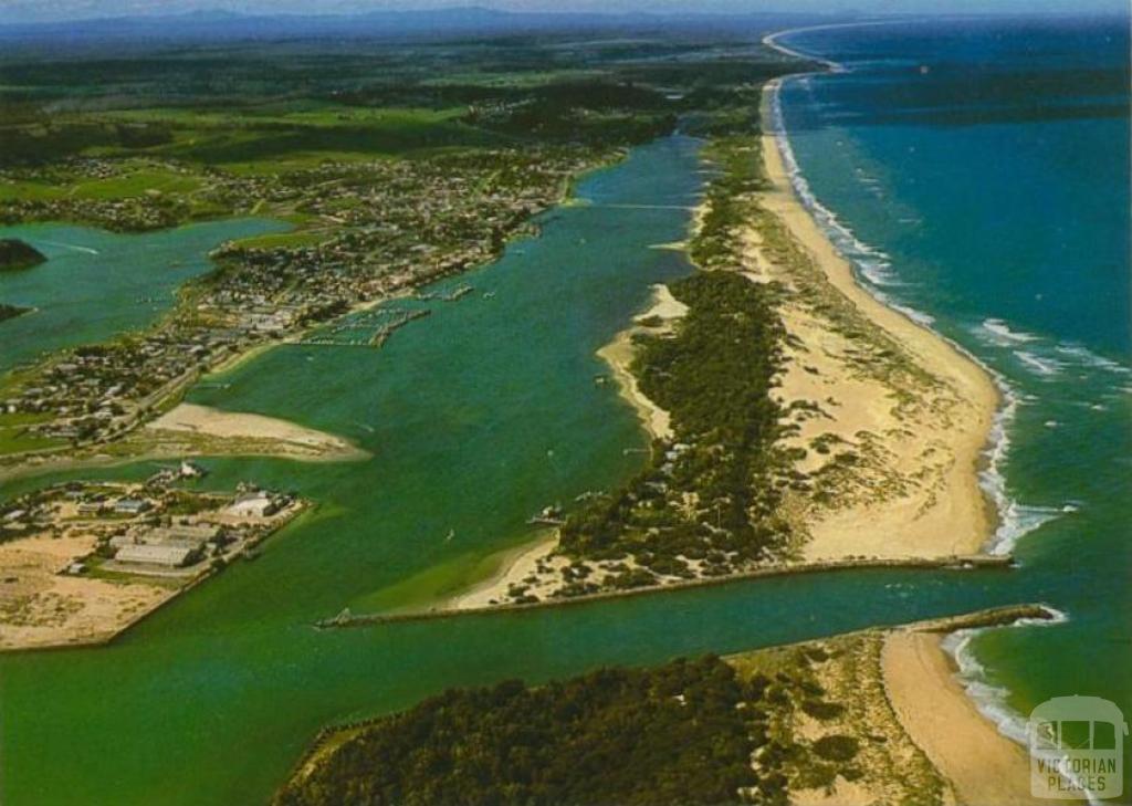 Aerial view of Lakes Entrance