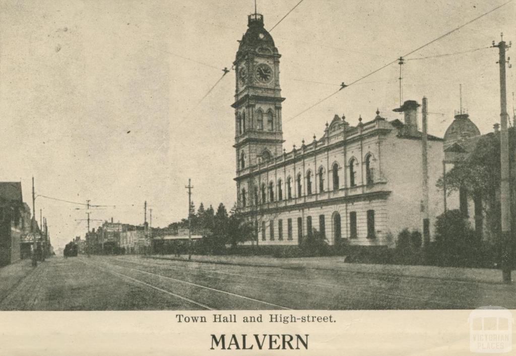 Town Hall and High Street, Malvern, 1922