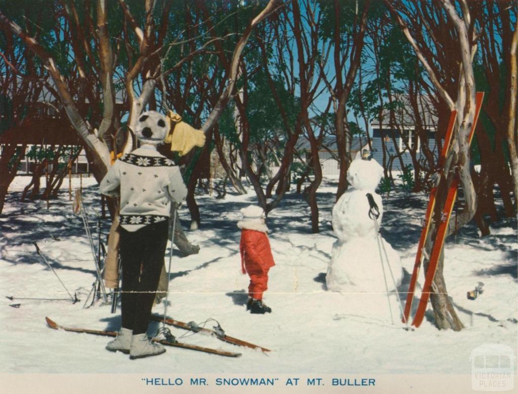 Hello Mr Snowman at Mount Buller, 1974