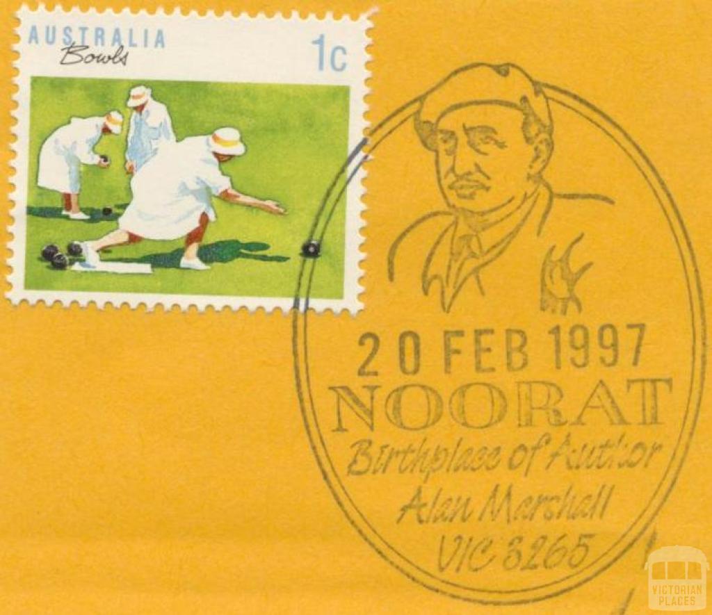 Postmark, Noorat, Birthplace of Alan Marshall