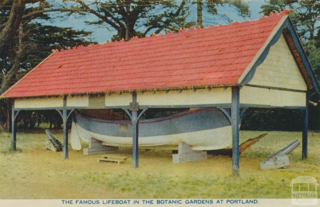 The famous lifeboat in the Botanic Gardens at Portland