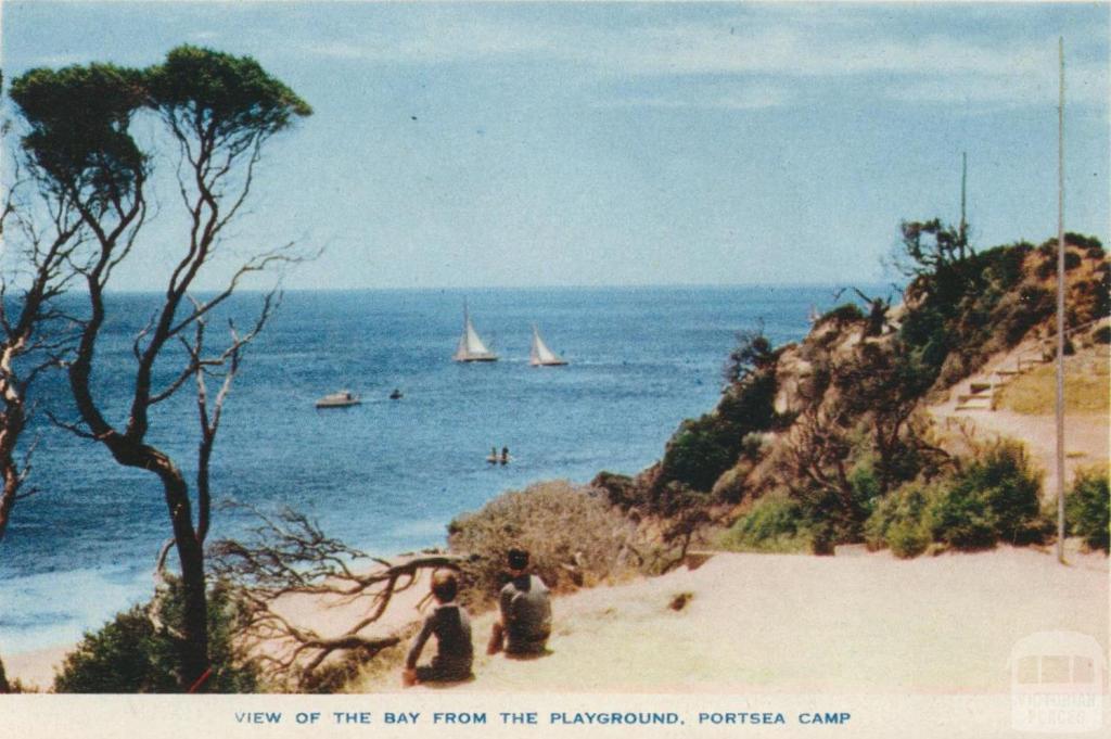 View of the bay from the playground, Portsea Camp