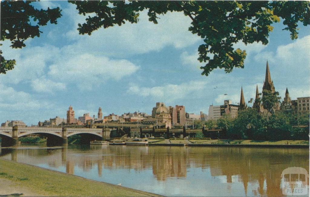 Melbourne Skyline and the River Yarra, c1962