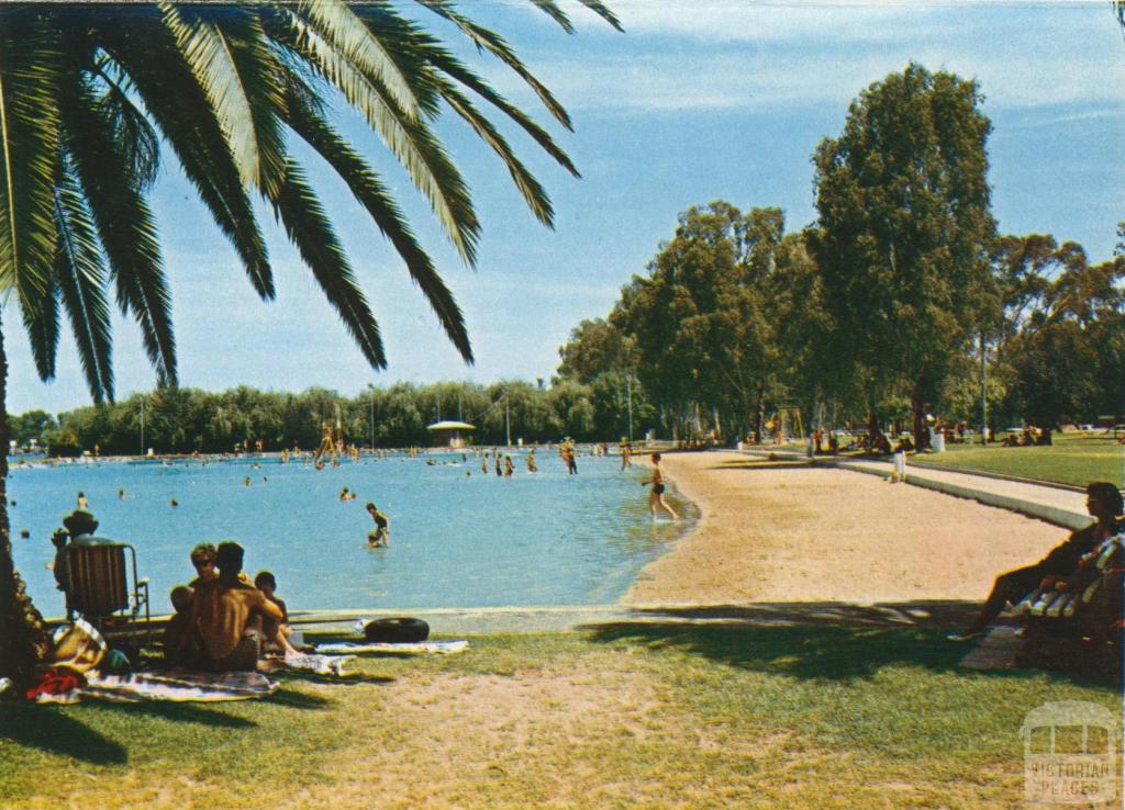 The beach on the Raymond West Swimming Pool, Shepparton