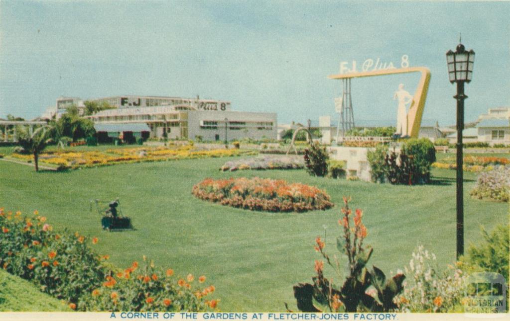 A corner of the gardens at Fletcher Jones Factory, Warrnambool, 1960