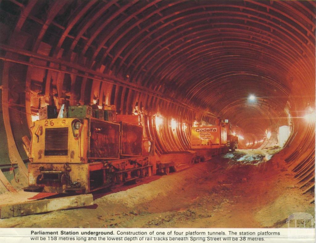 Parliament Station, under construction 1971-82