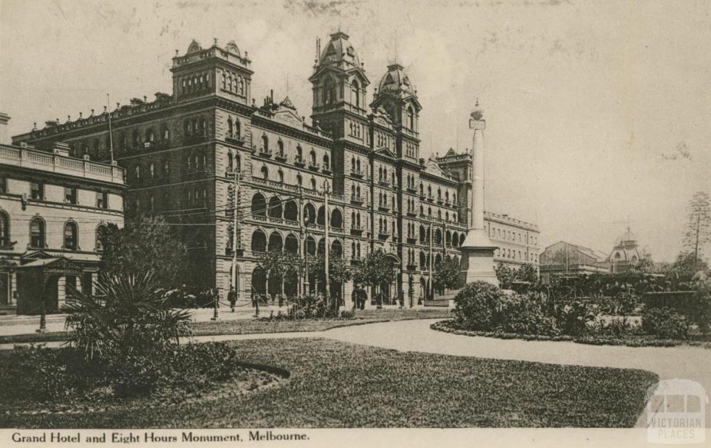 Grand Hotel and Eight Hours Monument, Melbourne, 1910