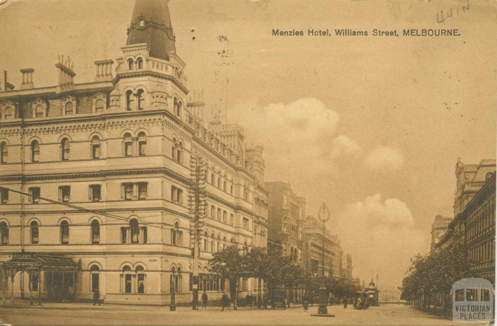 Menzies Hotel, William Street, Melbourne, 1911