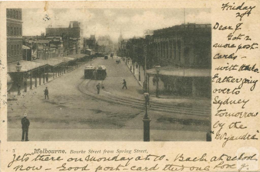 Bourke Street from Spring Street, Melbourne, 1904