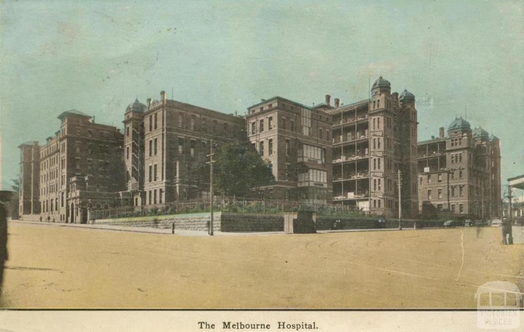 Melbourne Hospital, Swanston Street, Melbourne, 1917