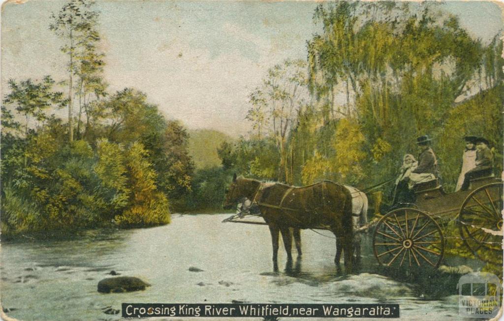 Crossing King River, Whitfield, 1907