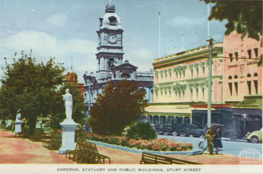 Gardens, Statuary and Public Buildings, Sturt Street, Ballarat, 1958